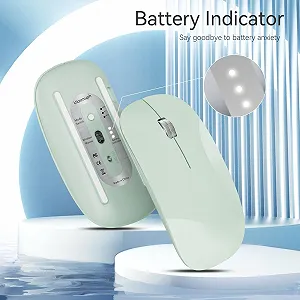 Миша Uiosmuph Бездротова Bluetooth з USB Nano приймачем Tri-Mode (Dual Bluetooth 5.1 + 2.4GHz) Тиха Перезаряджувана для Ноутбука, ПК, iPad, Mac, Зелена synthetic.ua - Фото 1