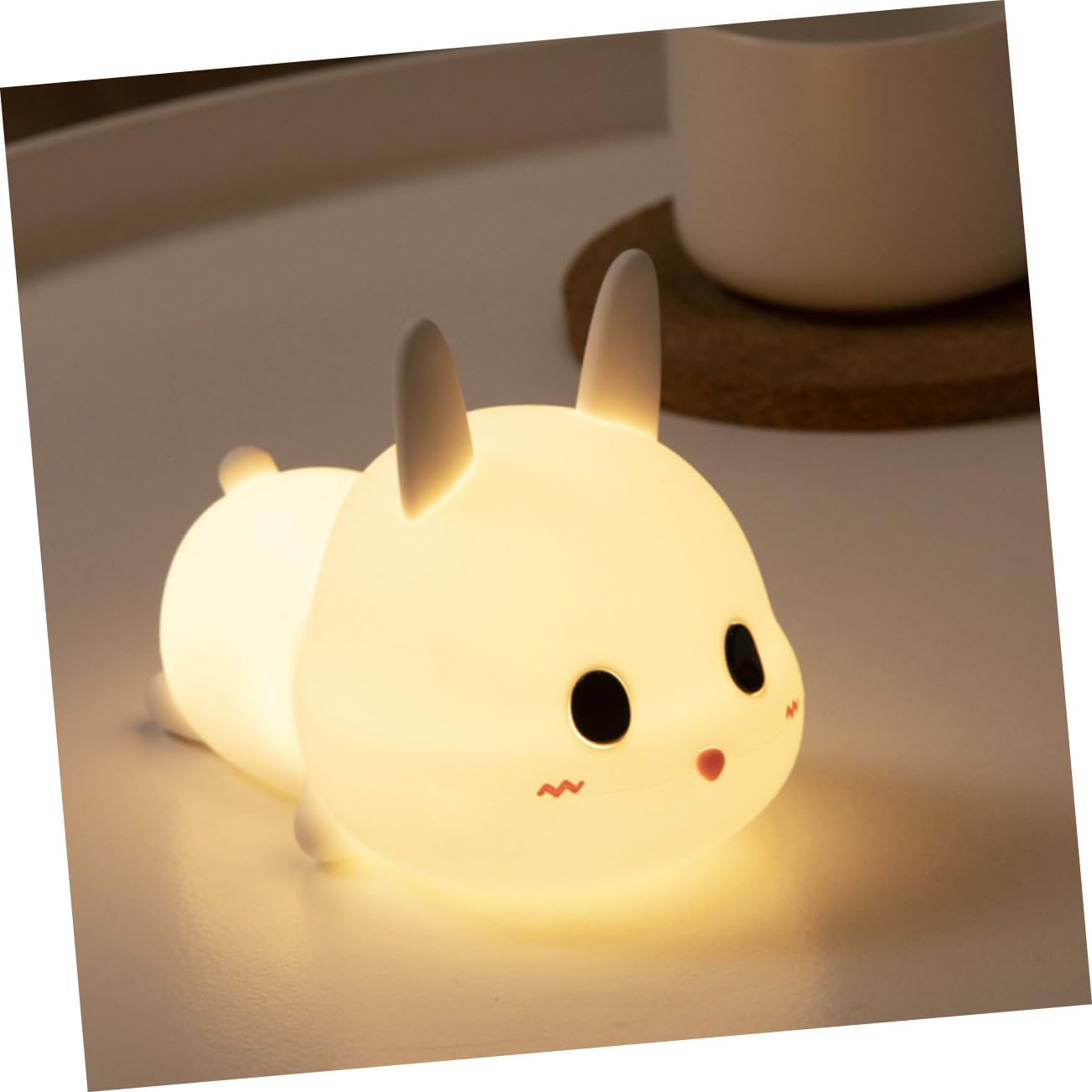 Ночник ibasenice 1 x Силиконовая лампа Светодиодная детская лампа Лампа для яслей Лампа для декора спальни Светодиодный ночной светильник Настольная лампа из силикона Лампа для сна ребенка Защита глаз Белый, фото №3