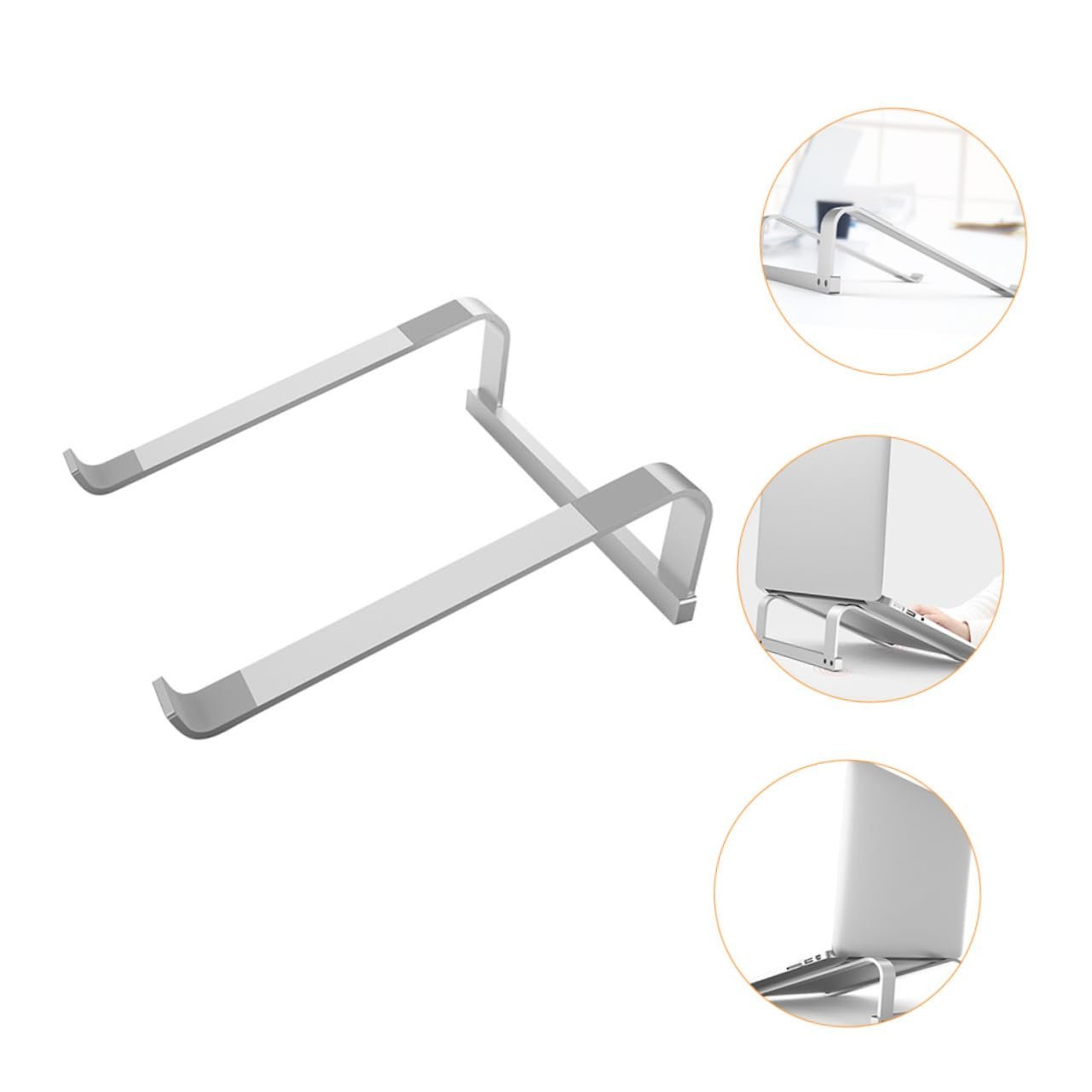 Подставка для ноутбука Praktischer из высококачественного алюминиевого сплава, приподнятая, стабильная и портативная подставка для ноутбука с эффективным отводом тепла для офиса и дома, фото №2