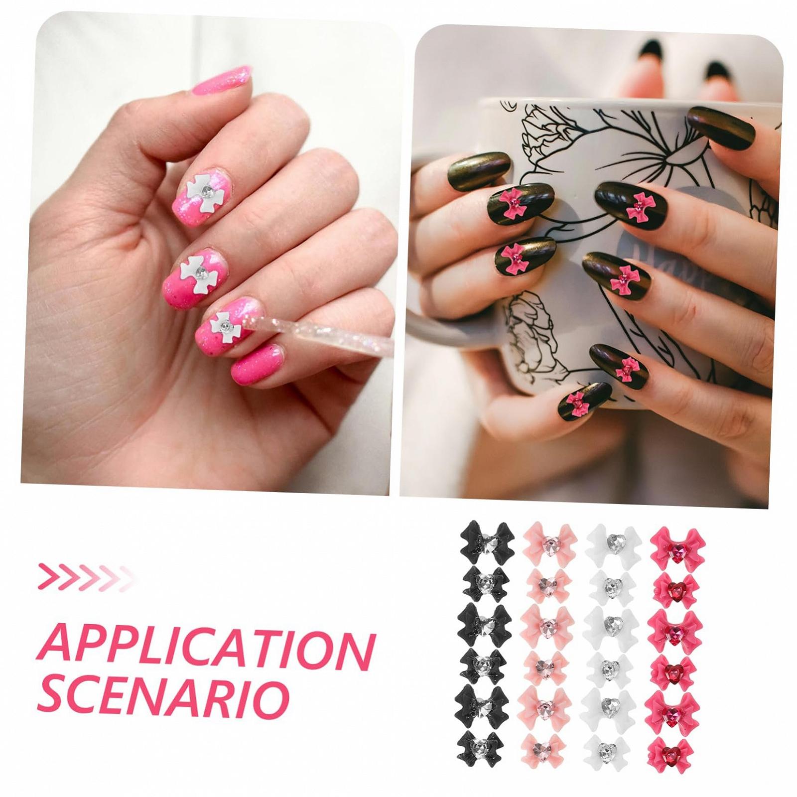 Підвіска для нігтів Beavorty Бантик 3D Скло Кристал Різнокольоровий, 200 шт, фото №3