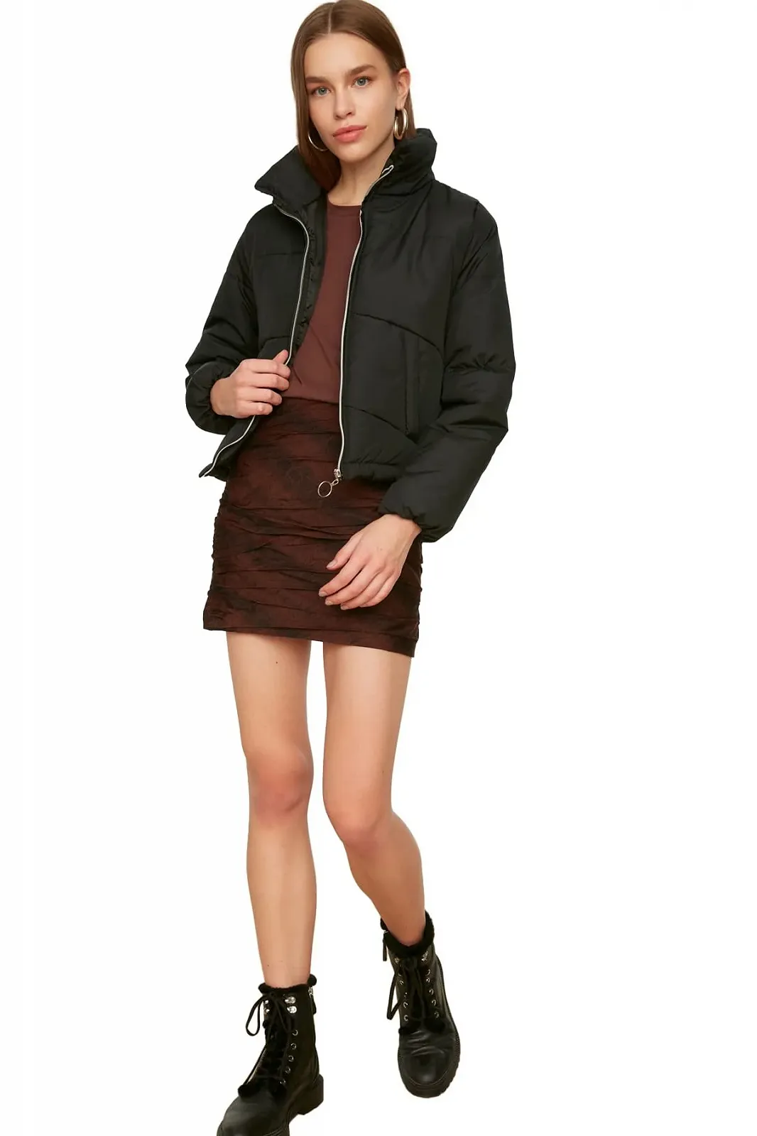 Жіноче пальто TRENDYOL Надувне на блискавці, фото №1 Жіноче пальто TRENDYOL Надувне на блискавці, фото №1