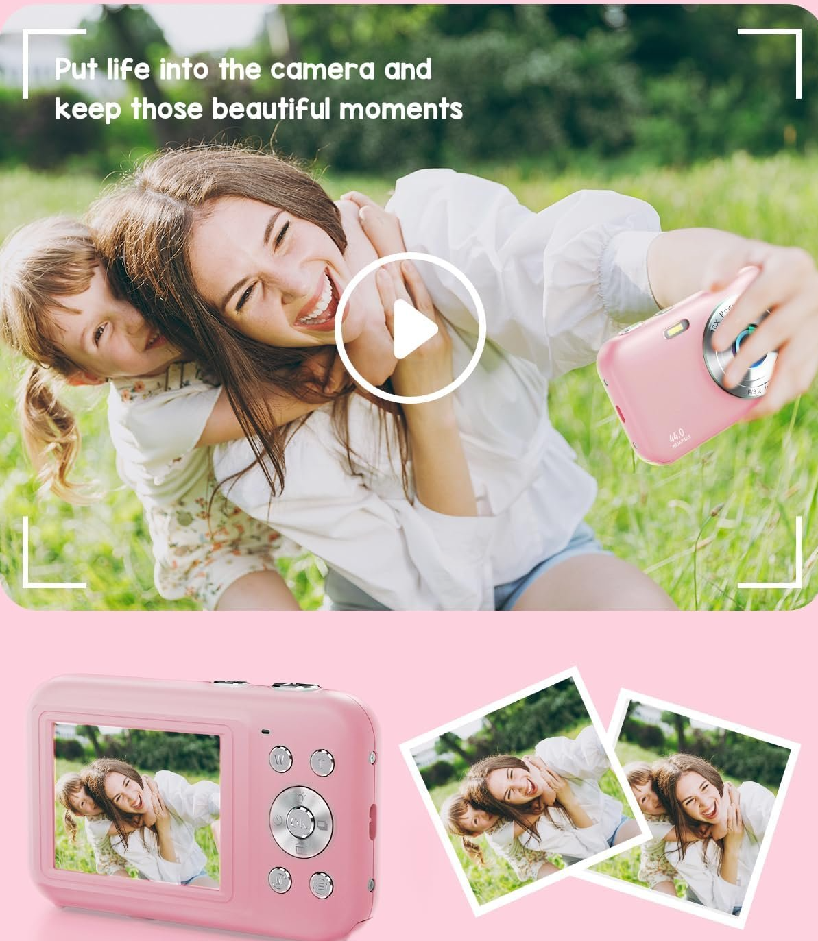 Фотоапарат YLSHGXFC‎ 44 Мп / CMOS / Full HD / 16Х зум / Pink, фото №3