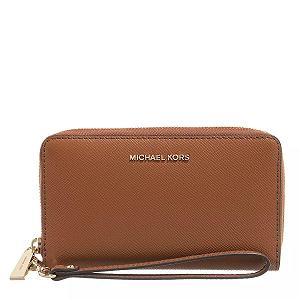 Кошелек-клатч Michael Kors Large Smartphone Cross Grain Leather Luggage, 17.8 x 10.2 x 2.5 см - Фото 1