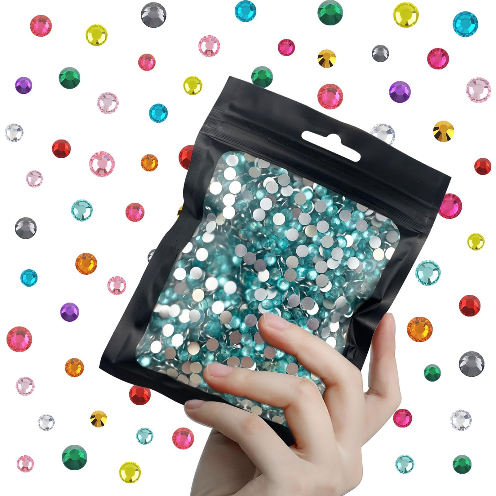 Стрази Кристал Aquamarine Flatback Resin 5 мм, 3000 шт., фото №1