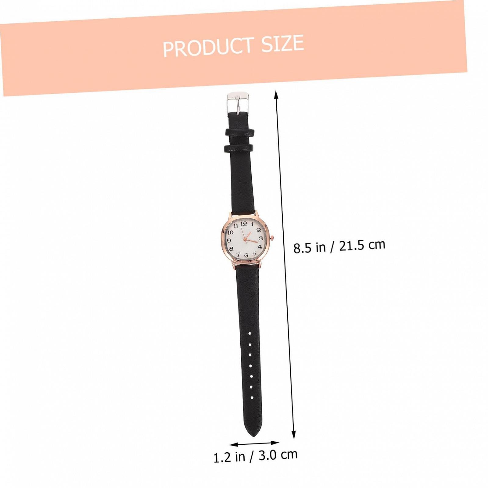 Вінтажний Годинник Жіночий Кварцовий PartyKindom з Маленьким Квадратним Чорним Шкіряним Ремінцем, фото №4