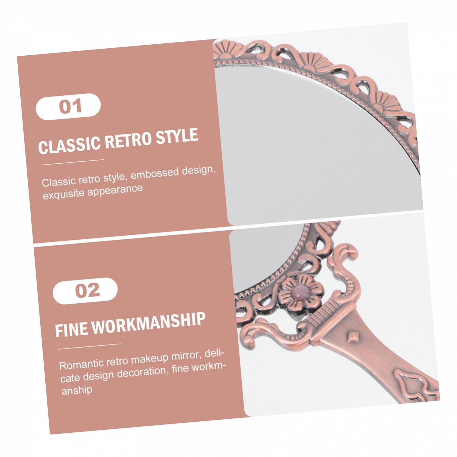 Зеркало Angoily Antique Makeup Folding Handle Европейский стиль Путешествия Цинковый сплав, фото №4 Зеркало Angoily Antique Makeup Folding Handle Европейский стиль Путешествия Цинковый сплав, фото №4