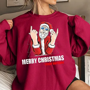 Женская Толстовка Зимняя Рождественская С принтом Длинный Рукав Круглый Вырез Свободная Худи Женский Топ Свитер synthetic.ua - Фото 1