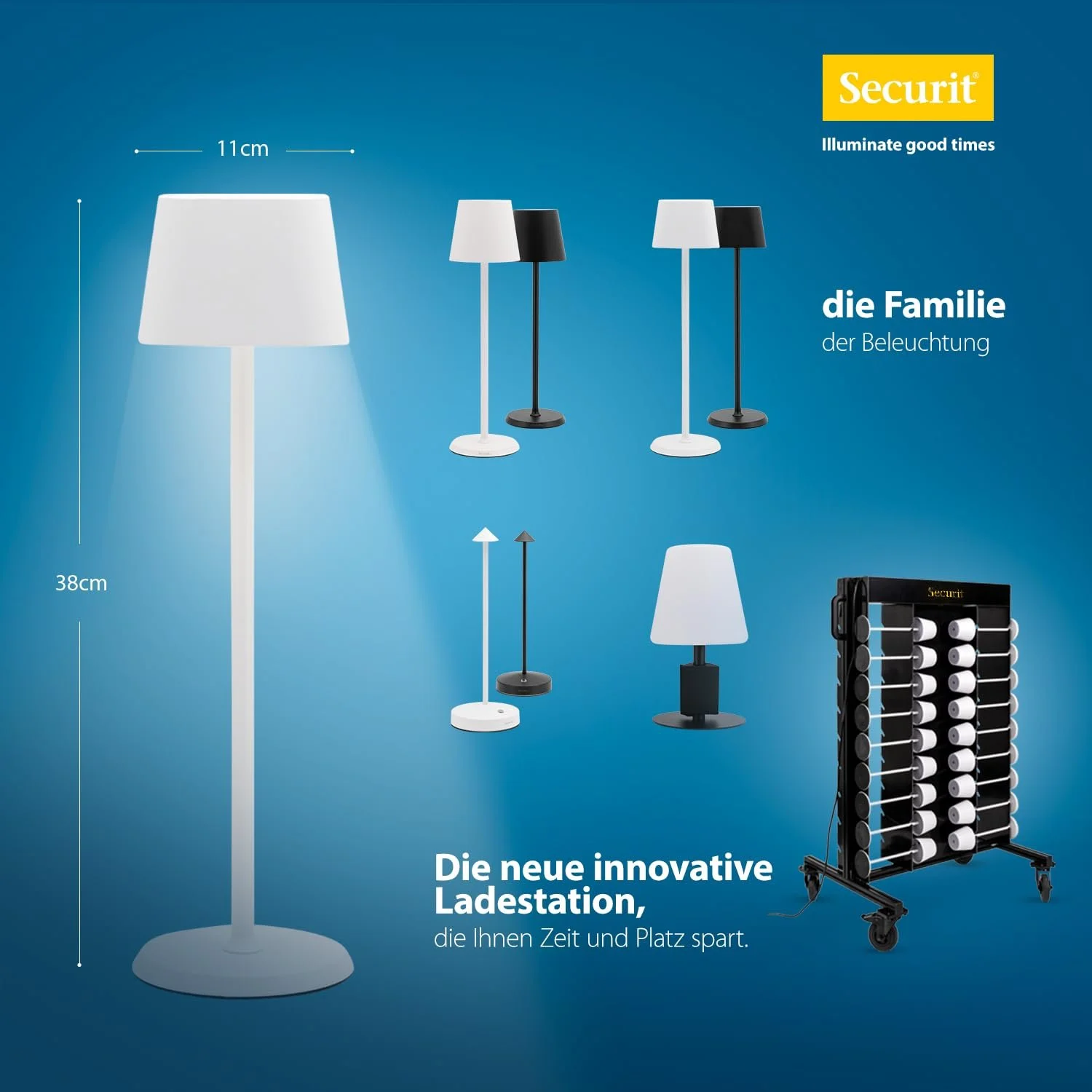 Настільна лампа SECURIT Georgina LED Дивмована Бездротова USB 38x11x11 см Біла, фото №6