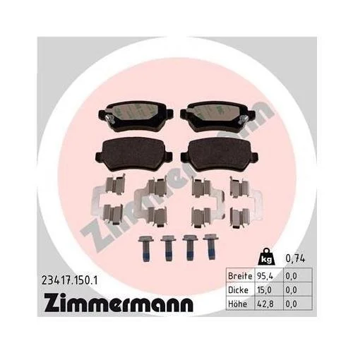 Тормозной диск ZIMMERMANN COAT Z 430.1485.20 для OPEL GENERAL MOTORS задняя ось, фото №4