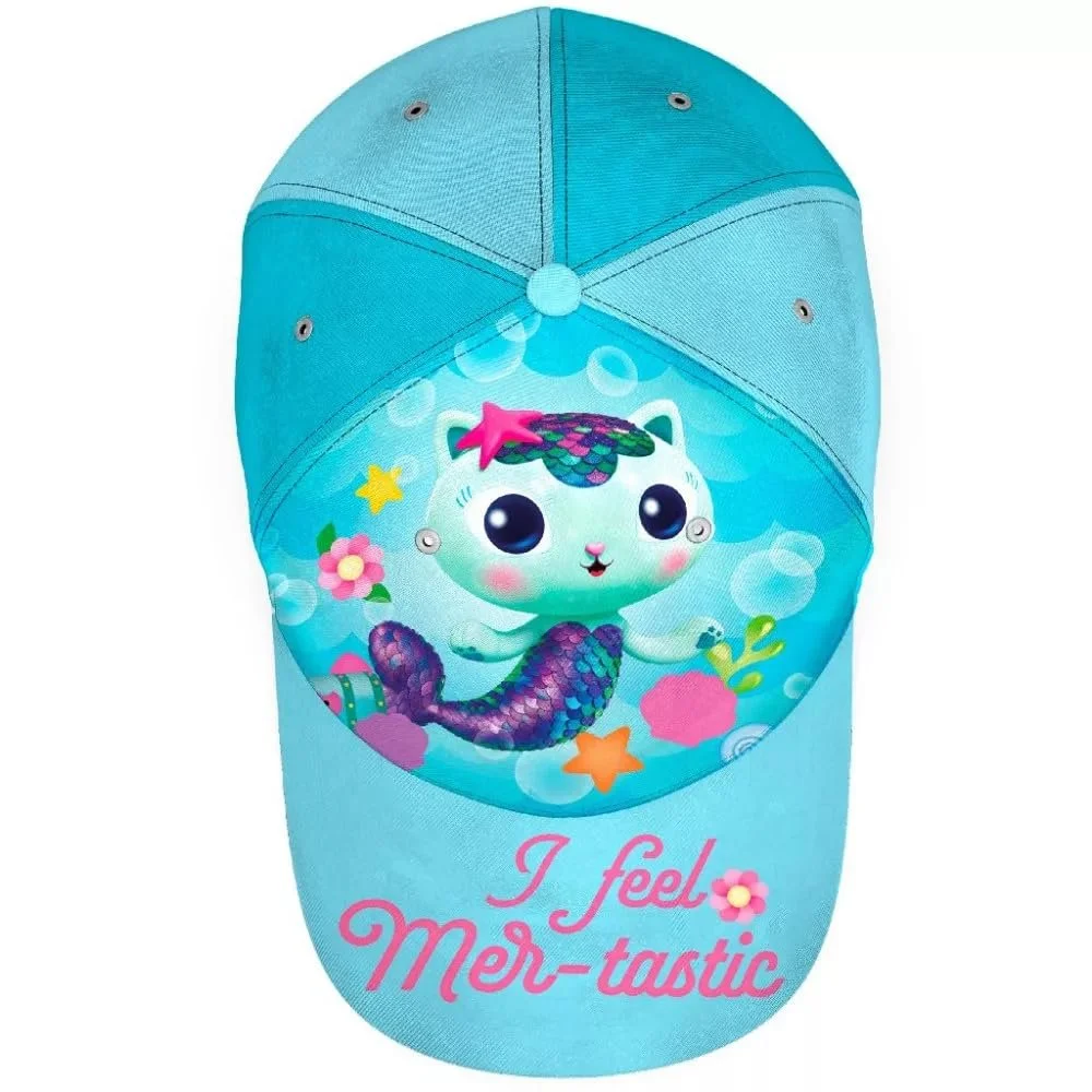 Бейсболка E plus M Gabby’s Dollhouse I Feel Mer-Tastic для дівчаток 52–54 см 100 % бавовна регульована дизайн Русалонька, фото №3