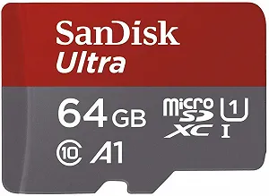 Карта памяти SanDisk Ultra SDSQUAR-064G-GN6MA 64ГБ microSDXC с адаптером 100 МБ/с Class 10 U1 A1 Gray Red - Фото 1