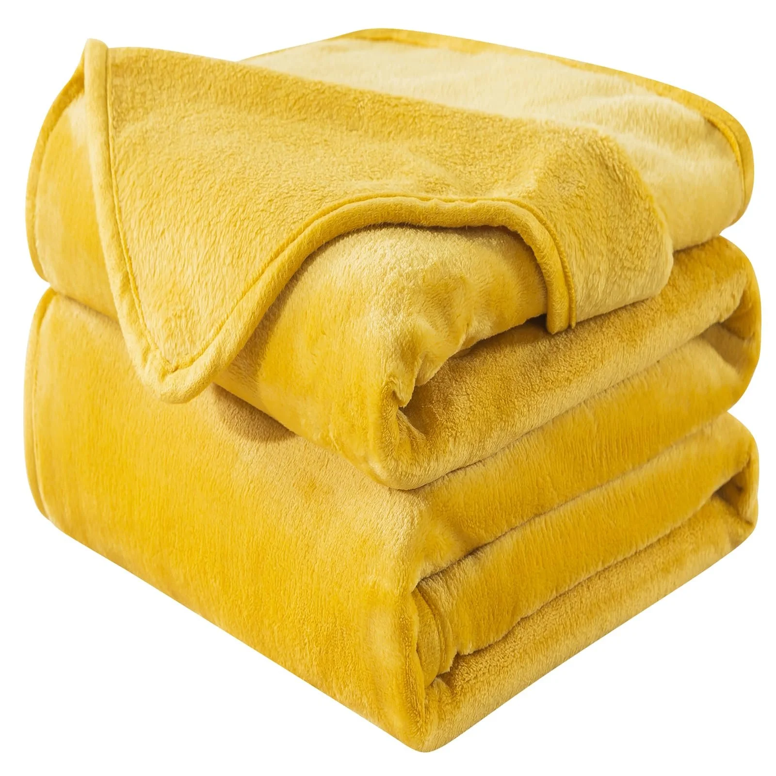 Покривало HOZY Cuddly Fluffy Fleece, 220 x 240 см, Жовта, XXL, фото №1
