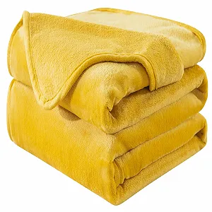 Одеяло HOZY Cuddly Fluffy Fleece, 220 x 240 см, Желтое, XXL - Фото 1