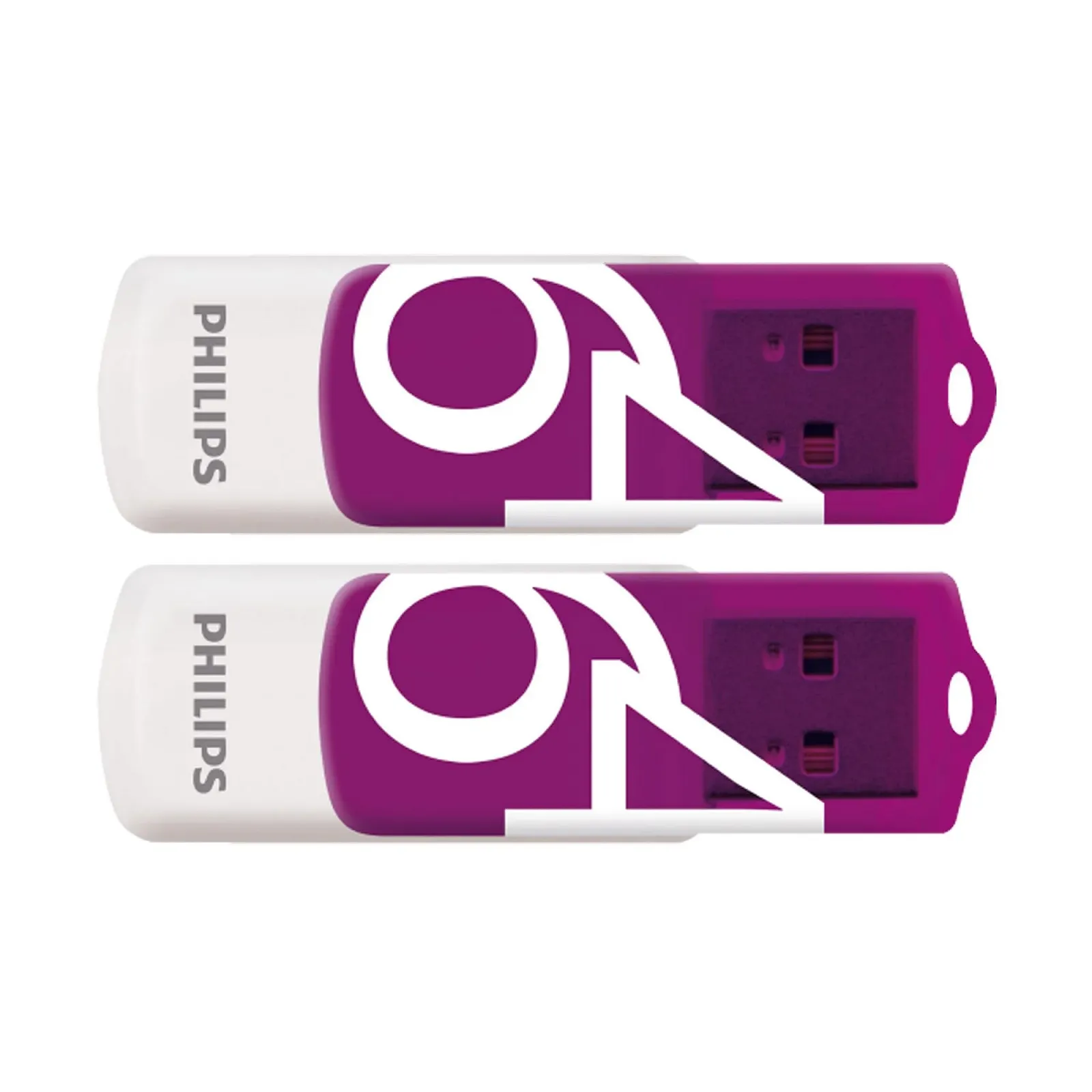 USB-флеш-накопичувач Philips Vivid Edition High Speed 2.0 2X 64 ГБ Swivel Cap White/Purple, фото №3 USB-флеш-накопичувач Philips Vivid Edition High Speed 2.0 2X 64 ГБ Swivel Cap White/Purple, фото №3