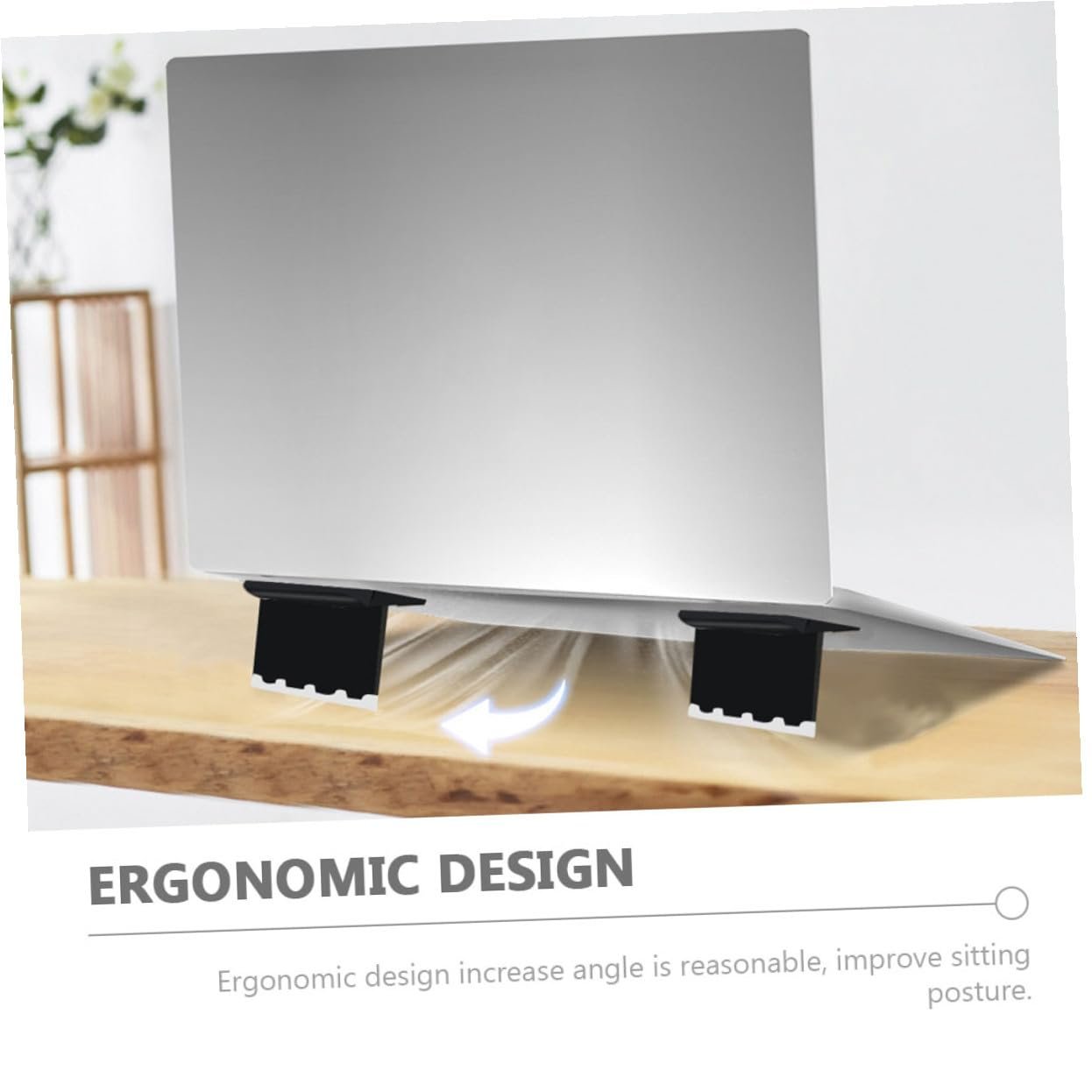 Подставка для ноутбука Портативная 2 шт. Прочный материал Компактный для поднятия ноутбука и улучшенного отвода тепла Эргономичный для снятия нагрузки со спины и рук Для стола, фото №4