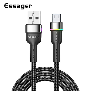 Зарядный кабель ESSAGER разноцветная подсветка micro USB 1м - Фото 1