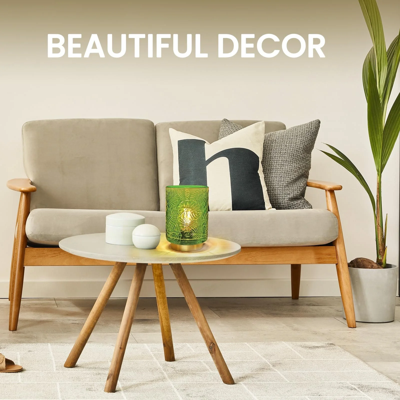 Настільна лампа Bonlux Бездротова Скло Зелена, фото №4