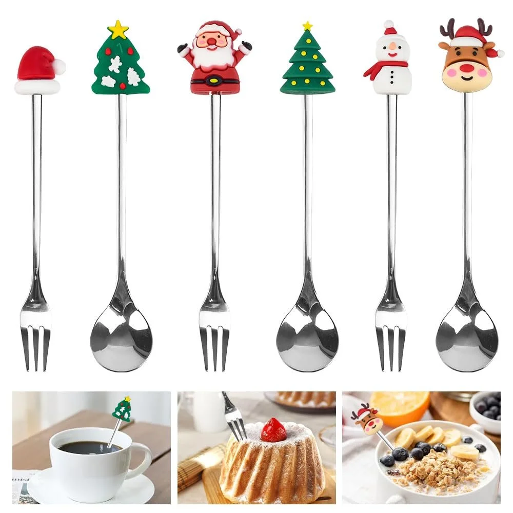 Набір різдвяних ложок 6 шт, фото №8