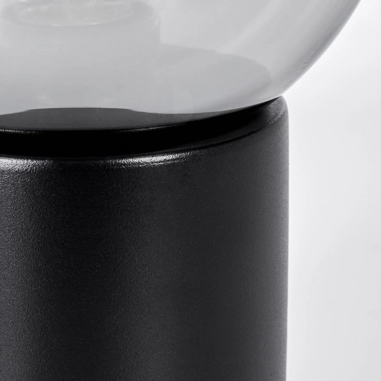 Настільна лампа HOFSTEIN Koyoto метал/скло E27 15 см Чорний/Димчастий/Прозорий, фото №6