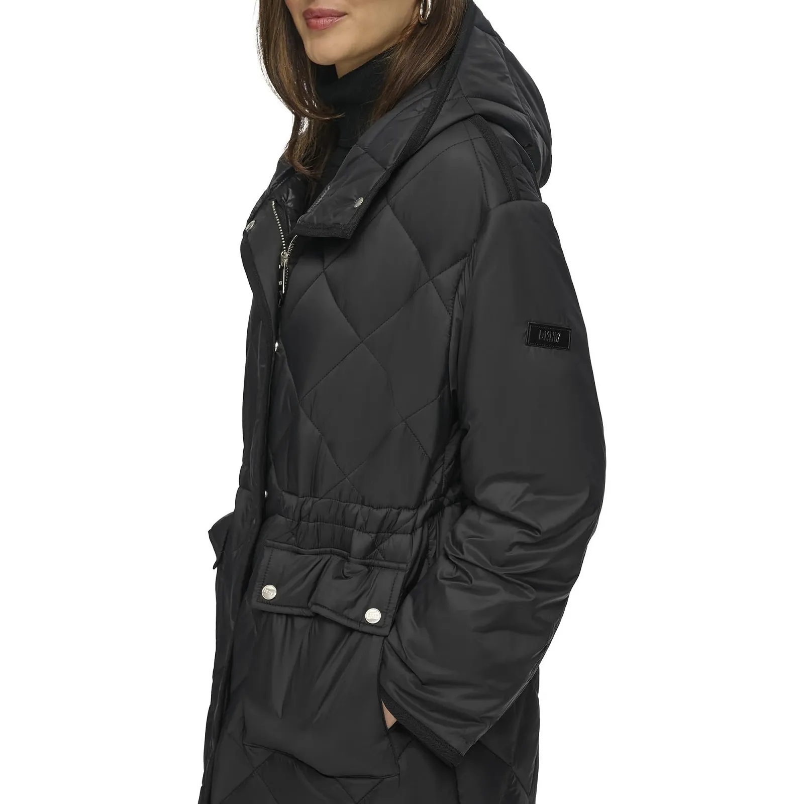 Женское пальто DKNY стеганое на пуговицах длинное, фото №3 Женское пальто DKNY стеганое на пуговицах длинное, фото №3