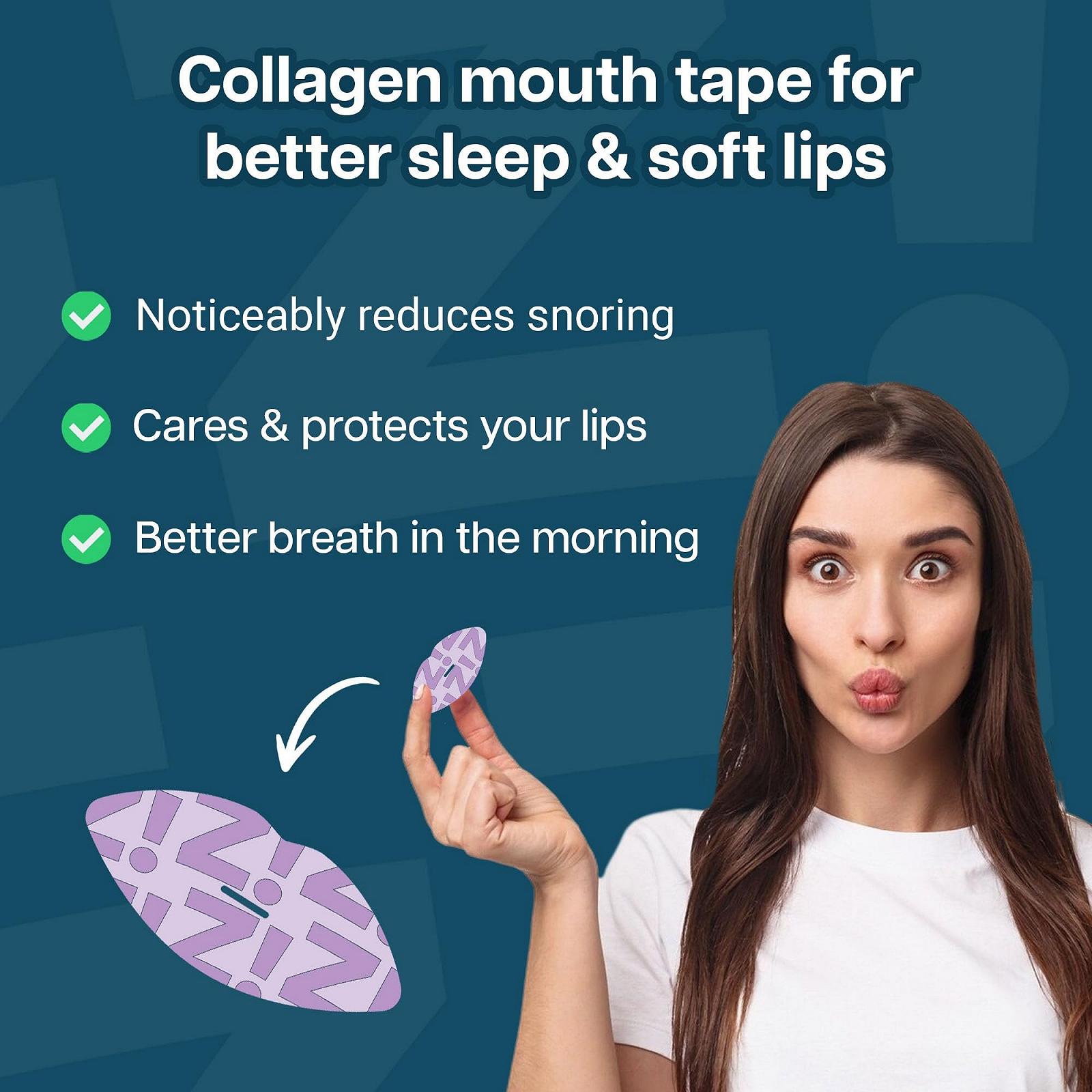 Пластыри для рта Zippit Collagen Sleep Pack 30 шт. против храпа и сухости во рту, фото №2