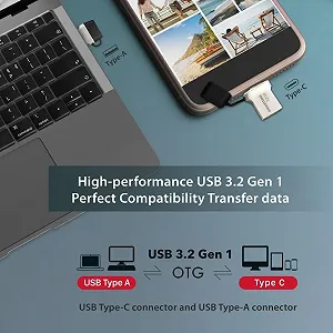 USB-флеш-накопичувач GIGASTONE Nano Luxury Dual Drive Z50 256 ГБ USB 3.2 Gen 1 Type-A & Type-C 100 МБ/с Metal synthetic.ua - Фото 1