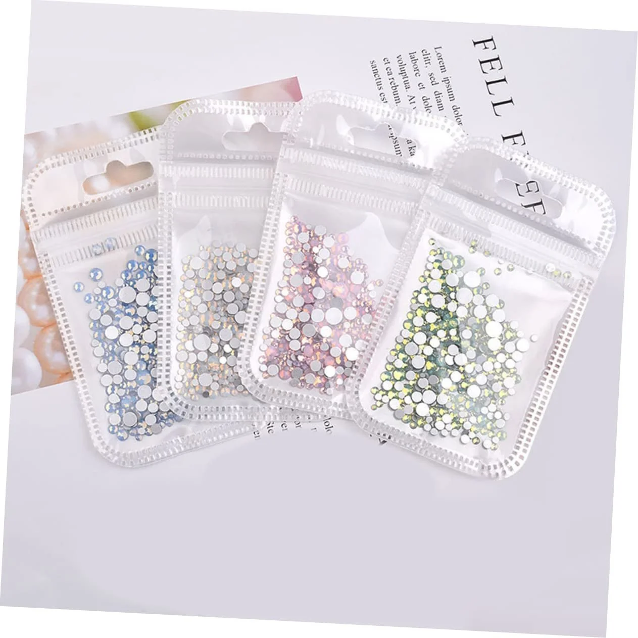 Стрази Скло Healvian для манікюру, набір, фото №4