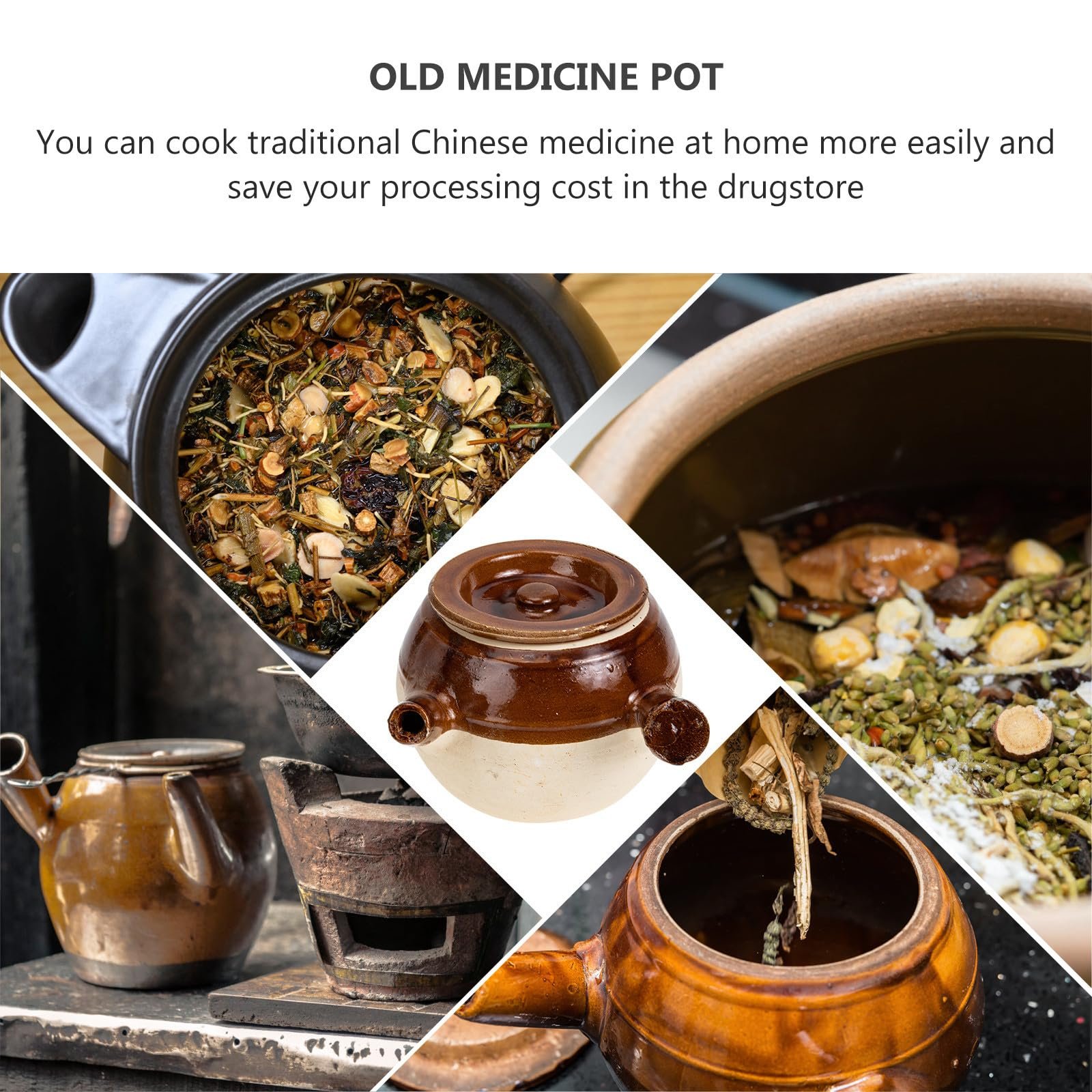 Горшок для медицины традиционный глиняный термостойкий антипригарный, фото №3