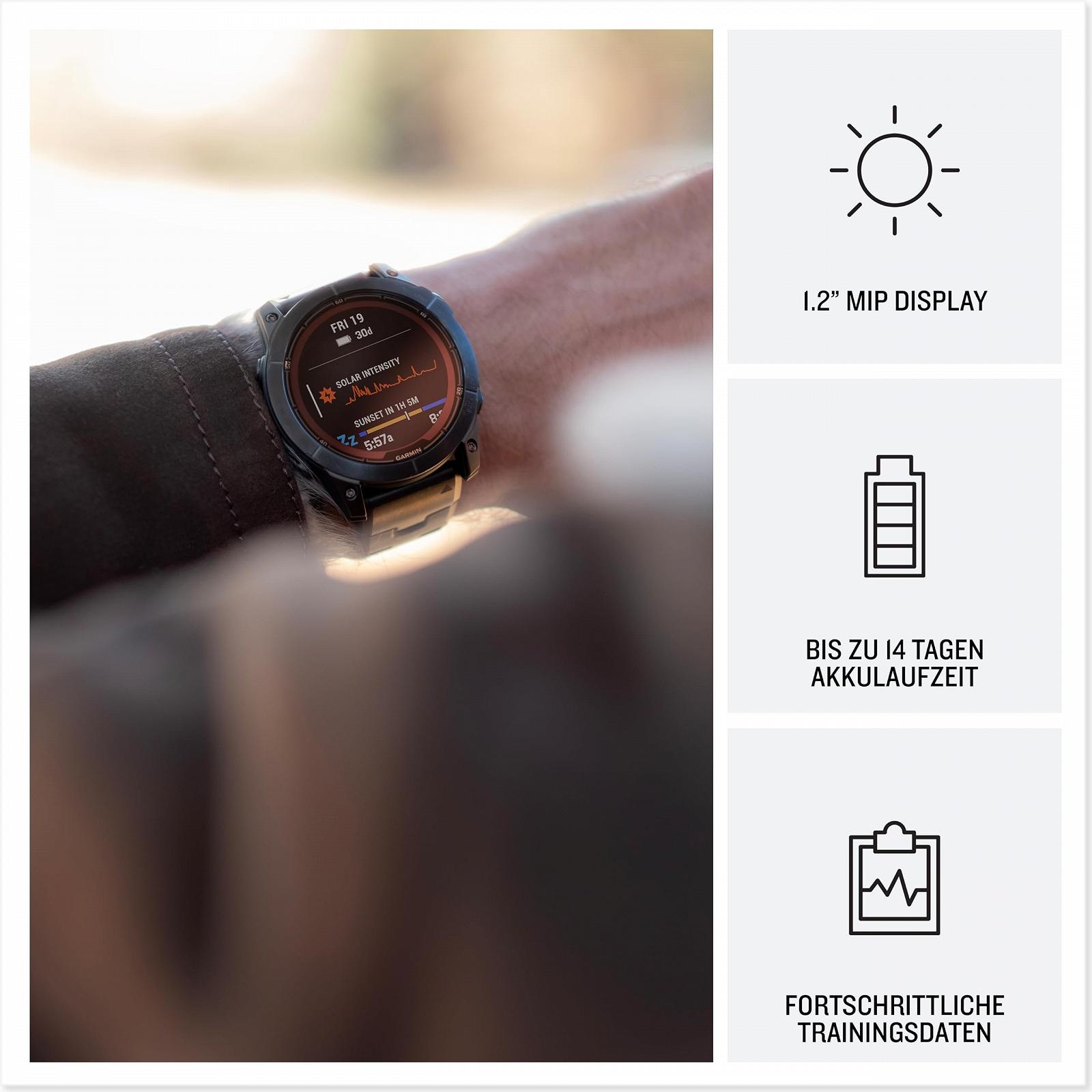 Смарт-часы Garmin fēnix 7S Pro GPS Мультиспорт с цветным дисплеем и сенсорным/кнопочным управлением, картами TOPO, более 60 предустановленными спортивными приложениями, Garmin Music и Garmin Pay Различные варианты, фото №3