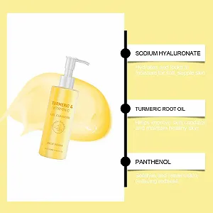 Гель для умывания Куркума и Витамин C, гель для лица с куркумой для сияющей кожи, натуральное отшелушивание против старения, средство для умывания лица, глубокое очищение, отшелушивание и сужение пор для всех типов кожи synthetic.ua - Фото 1