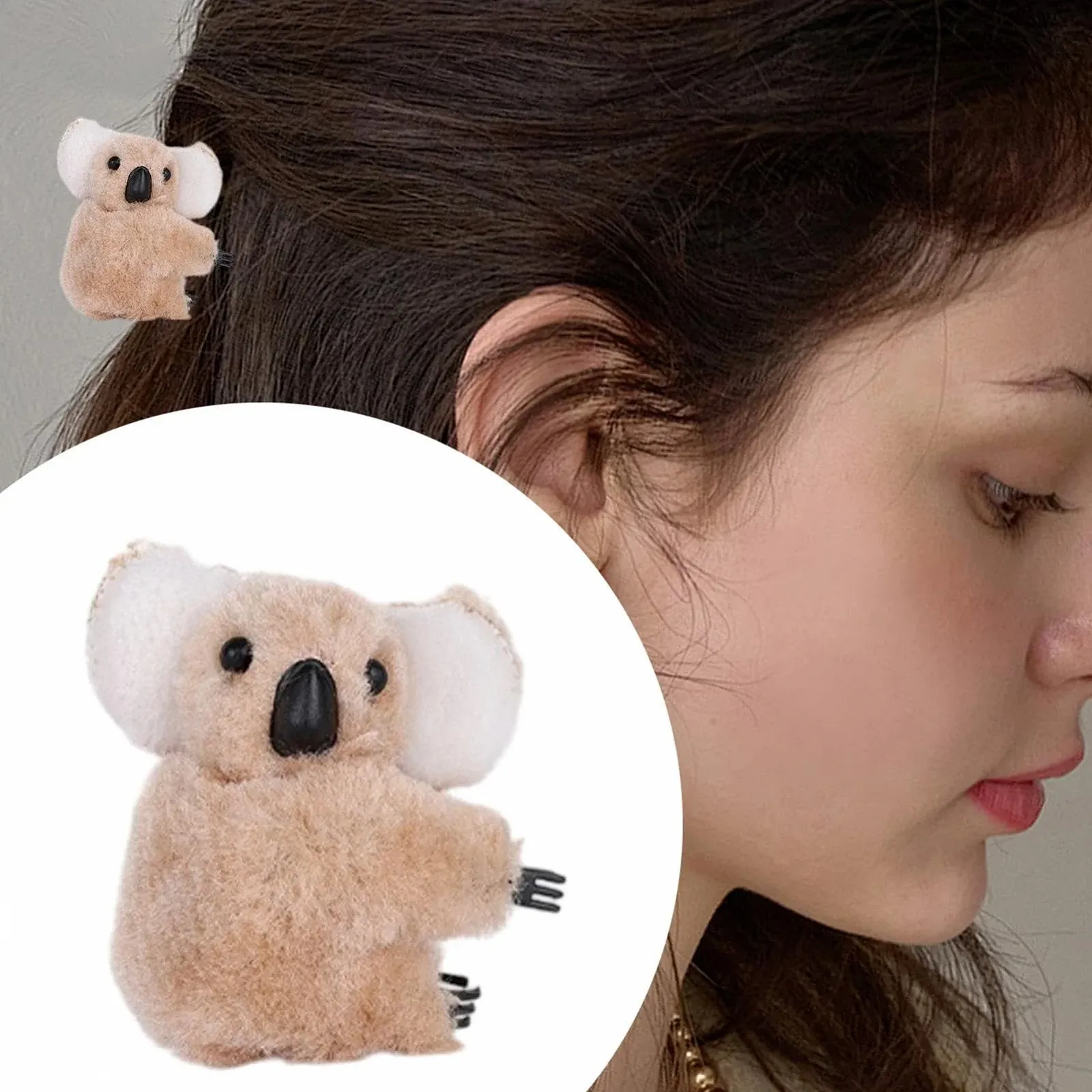 Заколка для волос Koala Euyehn, портативная, декоративная, милая заколка для тонких и густых волос, аксессуары для волос, фото №3 Заколка для волос Koala Euyehn, портативная, декоративная, милая заколка для тонких и густых волос, аксессуары для волос, фото №3
