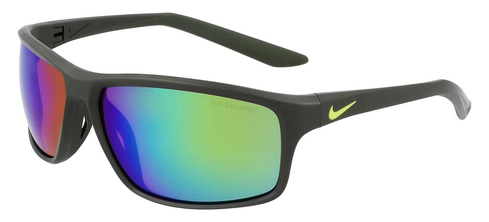 Сонцезахисні окуляри Nike Adrenaline 22 Unisex, матовий колір секвої/атомний зелено-коричневий з зеленим дзеркалом, фото №1