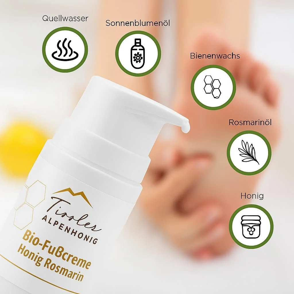 Крем для ног Honey Rosemary Tyrolean Alpine Honey 100 мл, фото №3