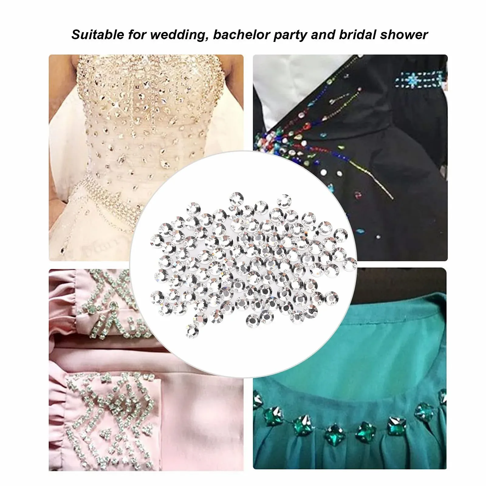 Стразы Прозрачные Кристаллы с плоской задней частью 8 мм, фото №2