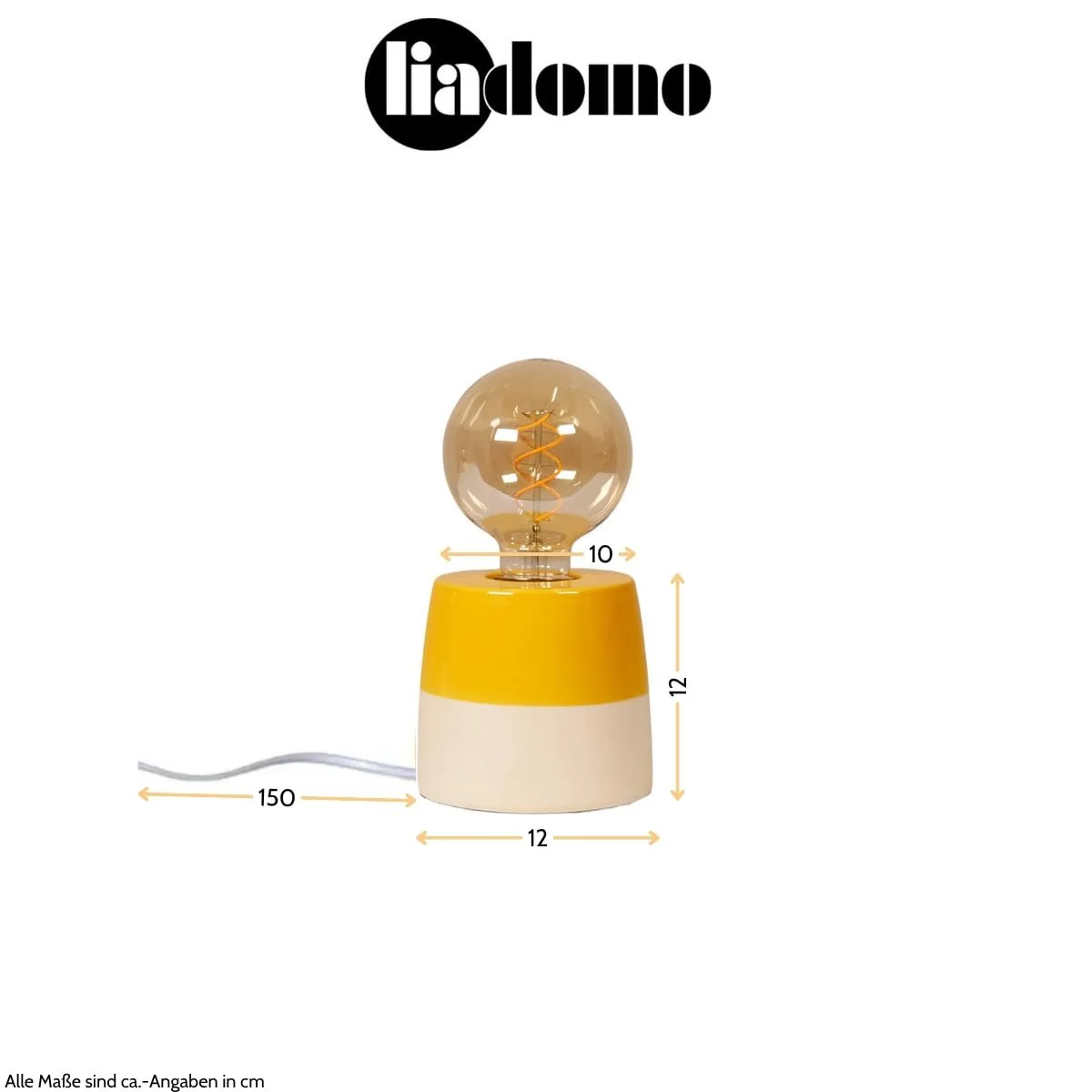 Настільна лампа Roy Industrial провідна декоративна з керамічною основою E27 Помаранчевий, фото №7