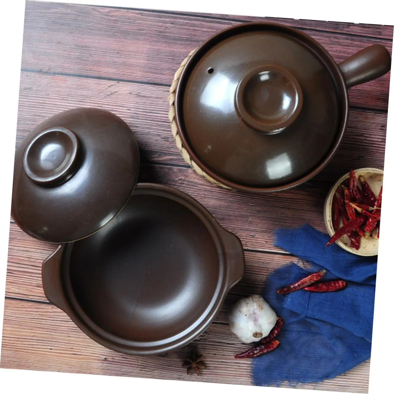 Кастрюля керамическая термостойкая с двумя боковыми ручками традиционная большая, фото №8