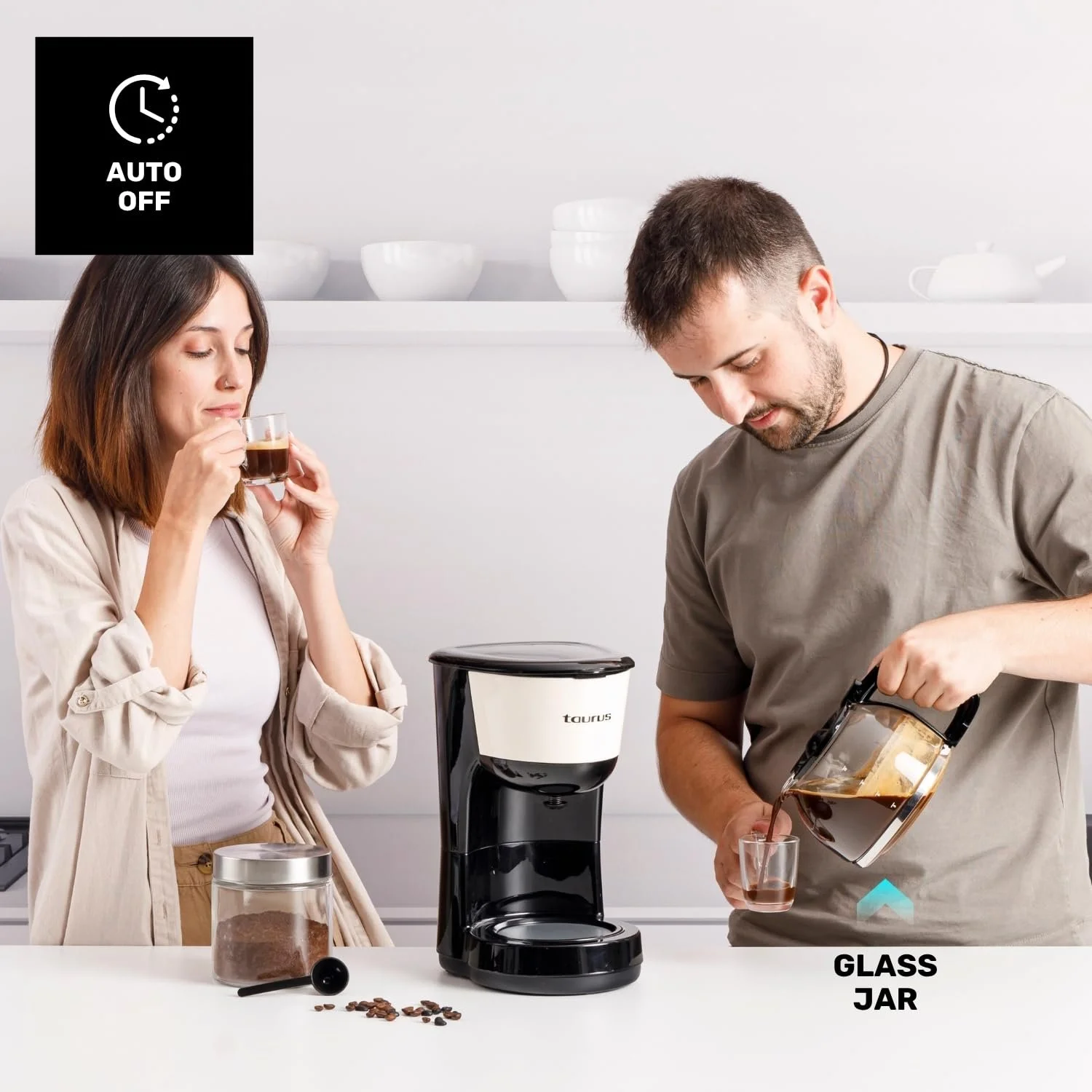 Капельная кофеварка Taurus Verona Vintage 12 чашек 1000 Вт Кремовый, фото №7