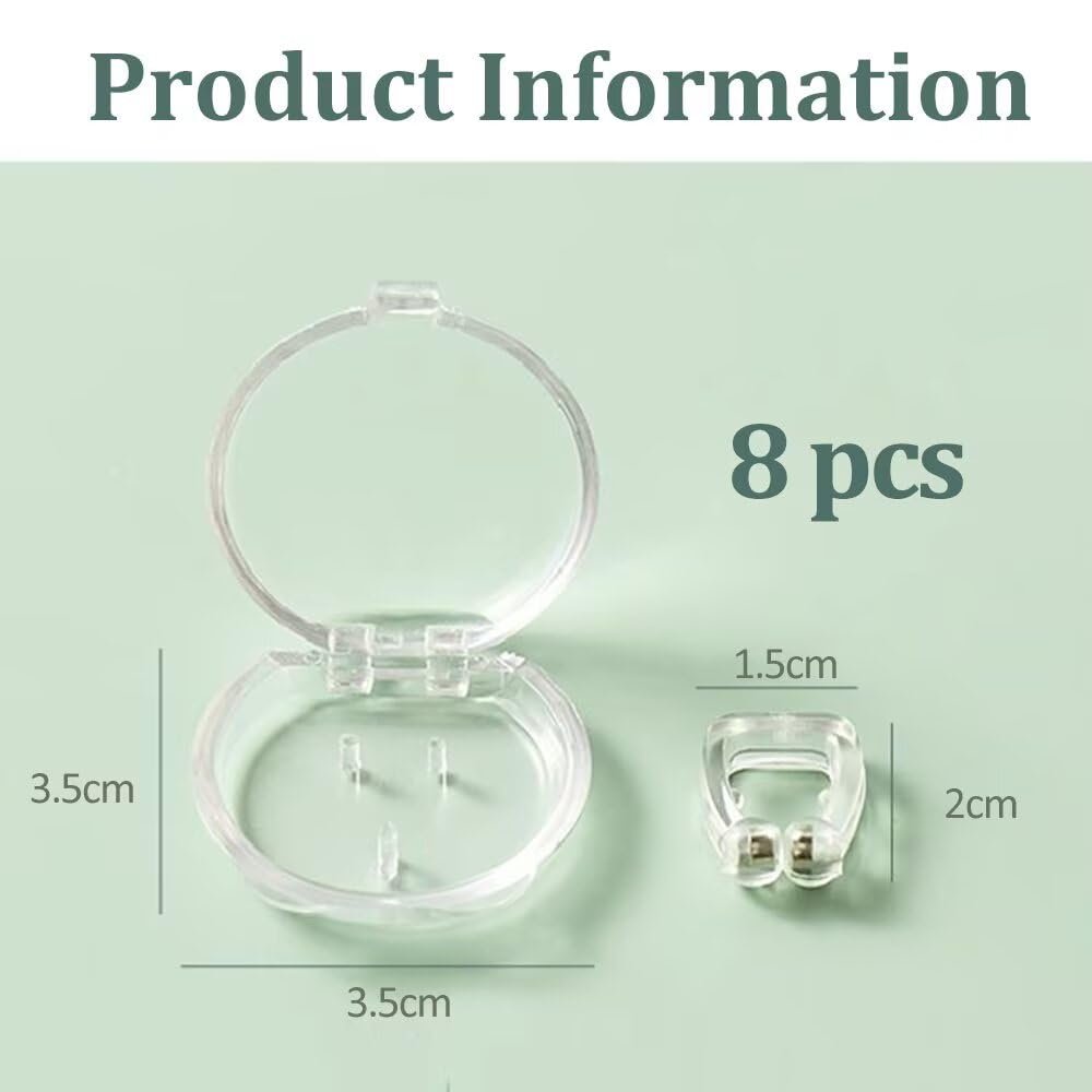 Кліпси проти хропіння (8 шт) Магнітні силіконові для покращення дихання, фото №2