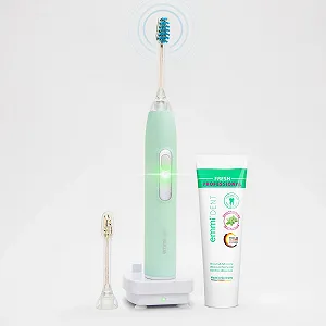 Ультразвукова зубна щітка emmi-dent Metallic Starter Set Пастельний зелений - Фото 1