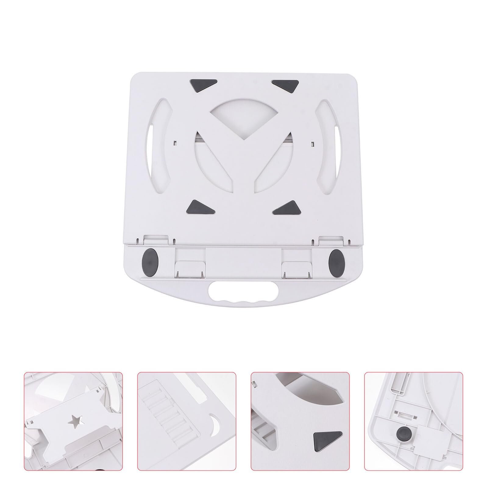 Эргономичная Подставка для Ноутбука с Вращающимся Приподнятым Основанием для Охлаждения, Белая Регулируемая Подставка с Держателем для Телефона, фото №3 Эргономичная Подставка для Ноутбука с Вращающимся Приподнятым Основанием для Охлаждения, Белая Регулируемая Подставка с Держателем для Телефона, фото №3