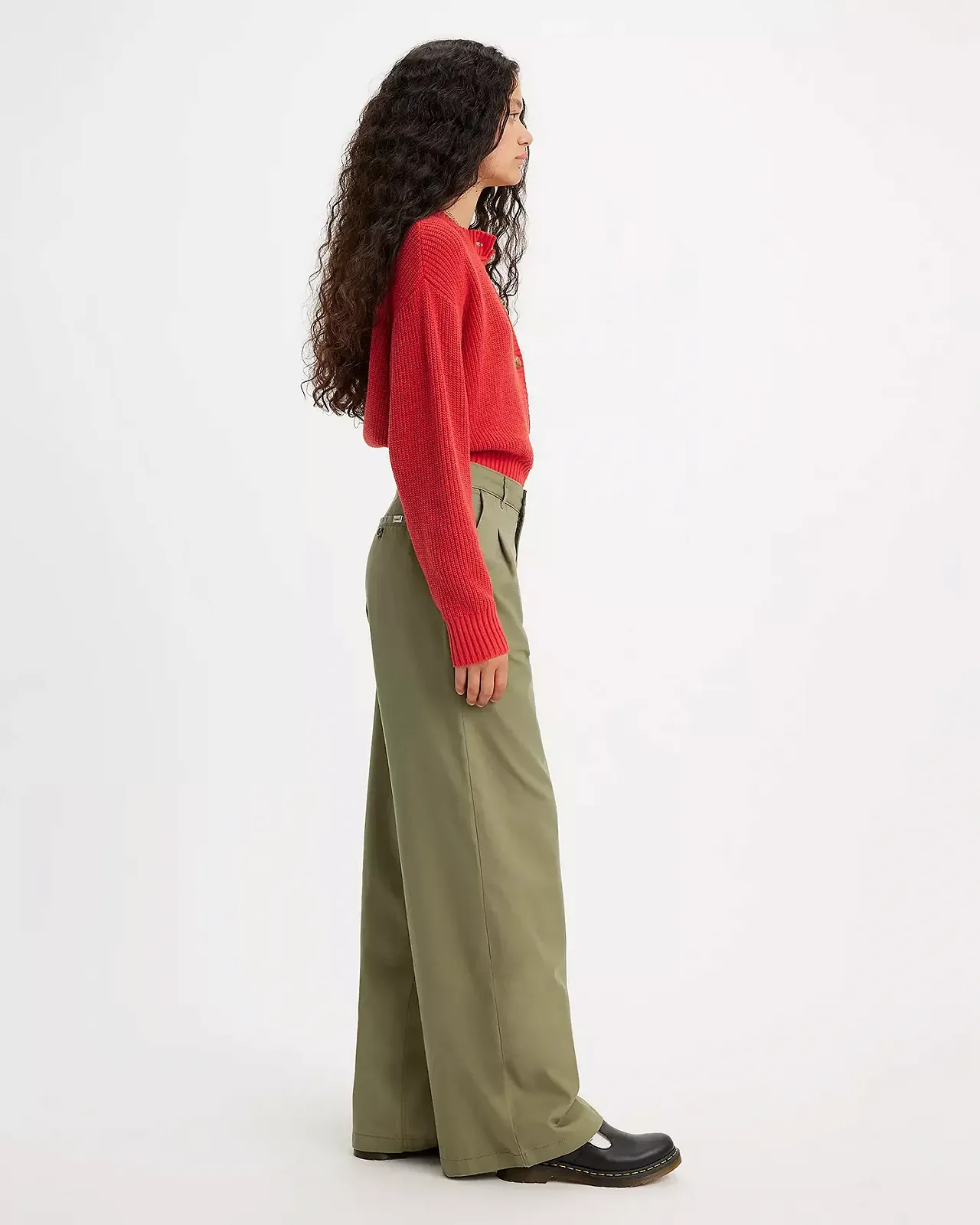 Женские брюки Levis - Pleated Wideleg Trouser Deep Lichen Gree  - 25 34, фото №4