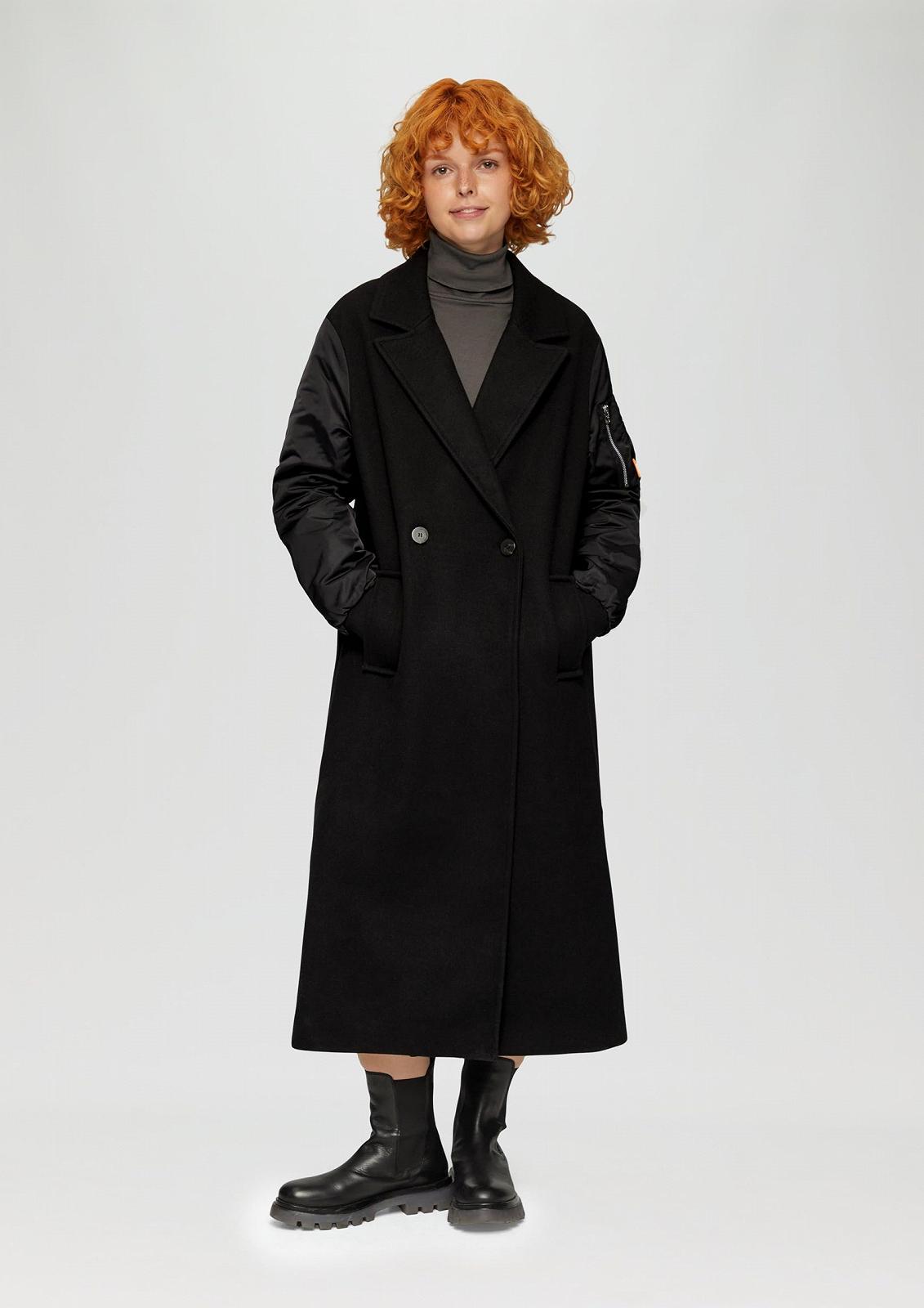 Повсякденне пальто QS з тканини в міксі, фото №3