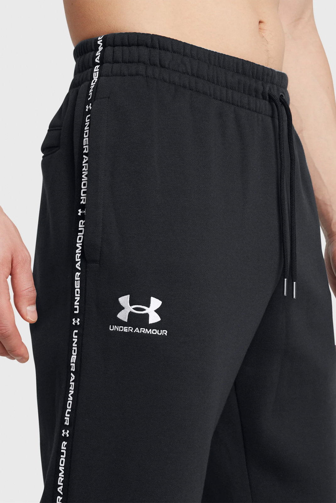 Штаны Under Armour Icon Fleece Jgr Taping 1389358-001 Черный XL, фото №3