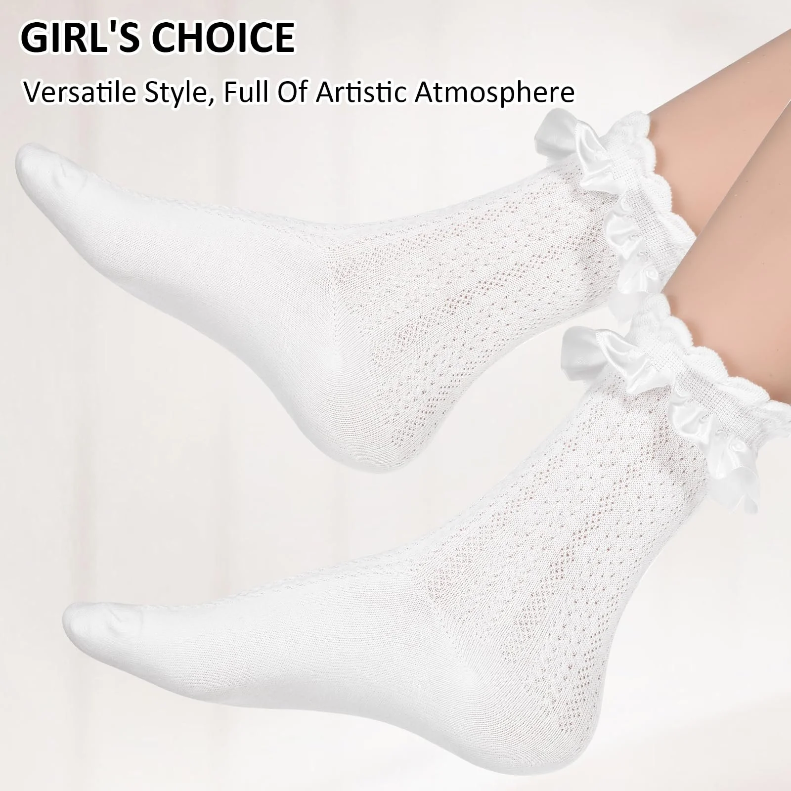 Шкарпетки з рюшами Mabor Білі, 3 пари, фото №4