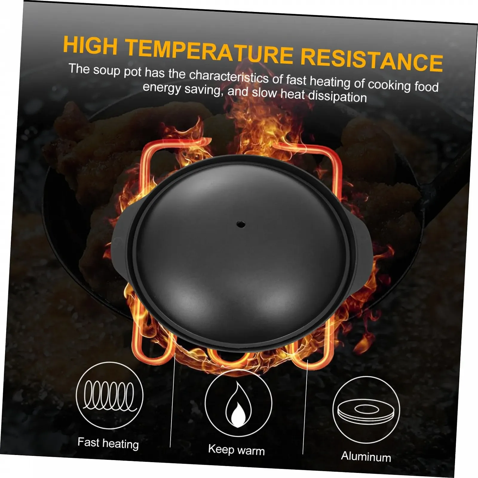 Кастрюля GALPADA Алюминиевая с крышкой Энергосберегающая Антипригарная, фото №2 Кастрюля GALPADA Алюминиевая с крышкой Энергосберегающая Антипригарная, фото №2