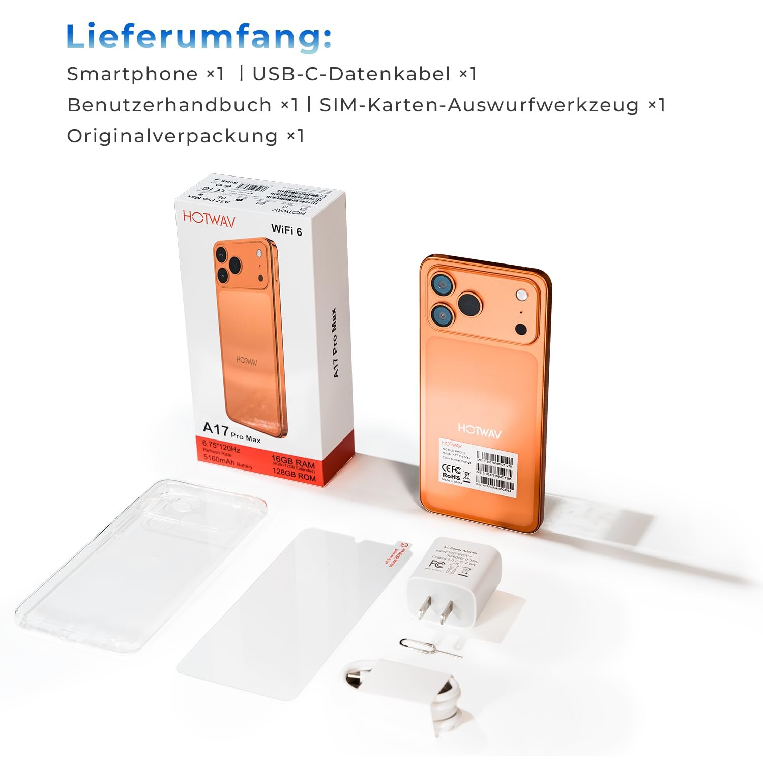 Смартфон HOTWAV A17 Pro Max 2026 16 ГБ+256 ГБ 6,75" HD+ 5160 мАч Android 15, фото №10