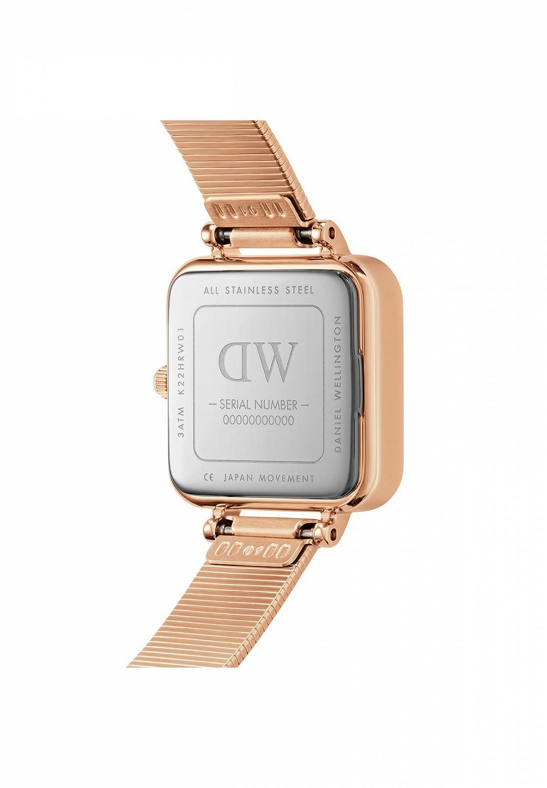 Часы Квадро Daniel Wellington Серебристый нержавеющая сталь (316L), Розовое Золото, DW00100517, фото №4 Часы Квадро Daniel Wellington Серебристый нержавеющая сталь (316L), Розовое Золото, DW00100517, фото №4