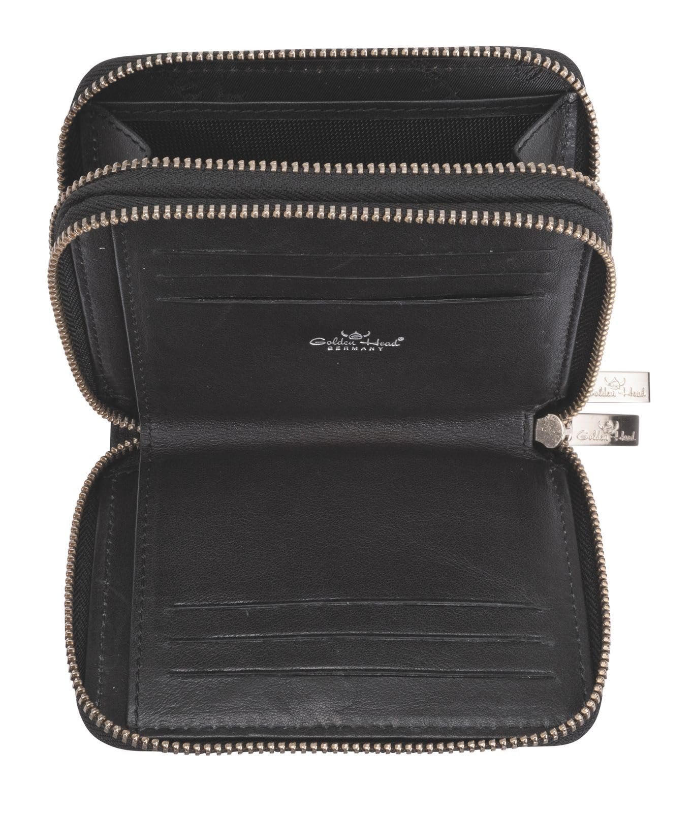 Кошелек Golden Head Florence 2-Zip Billfold Черный, стандартный размер, современный, фото №2