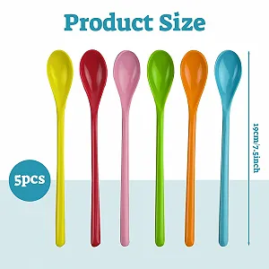 Набір з 6 ложок Пластикова Велика Кольорова synthetic.ua - Фото 1
