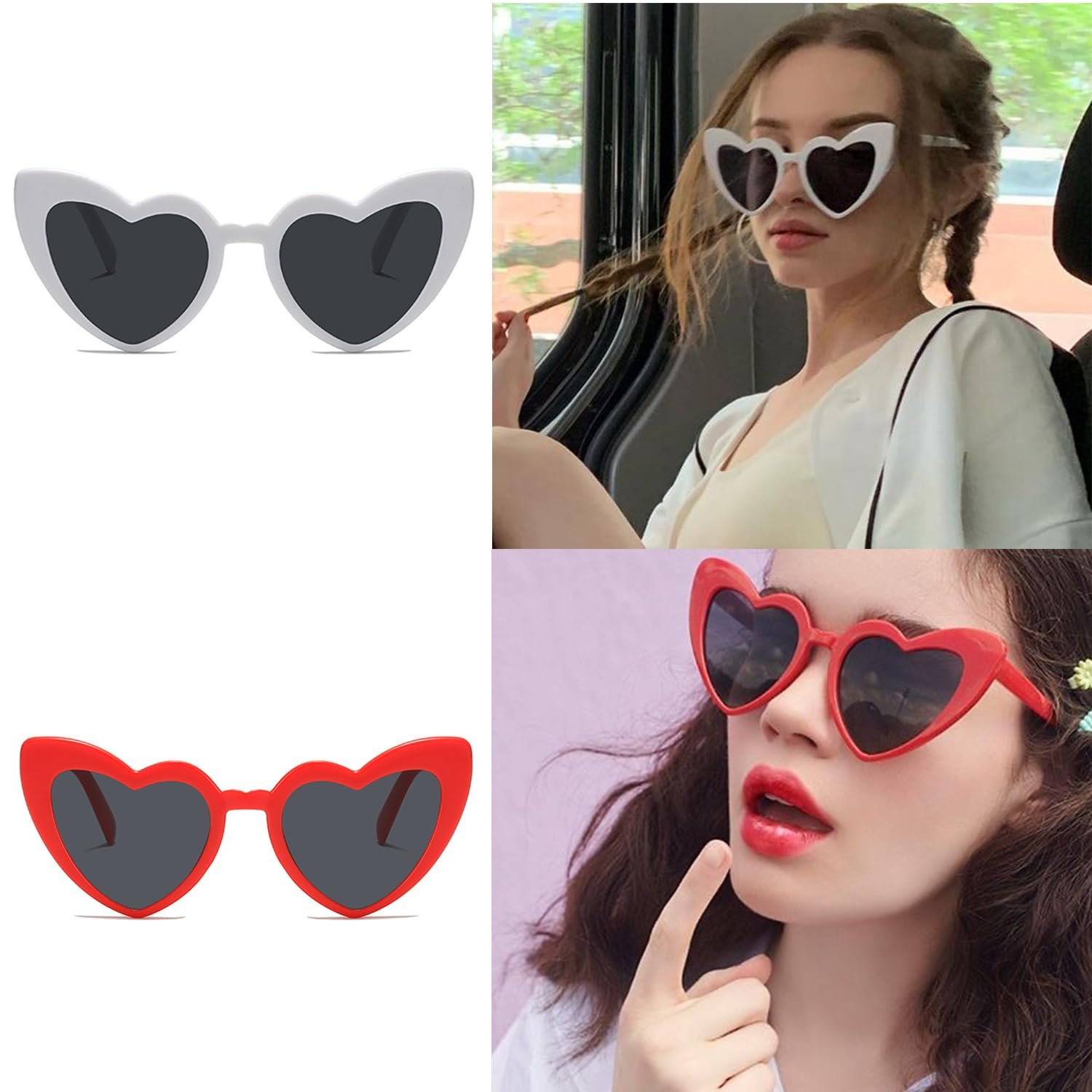 Сонцезахисні окуляри Серце Вінтаж Vikrami lighting 4 шт Білий, фото №5